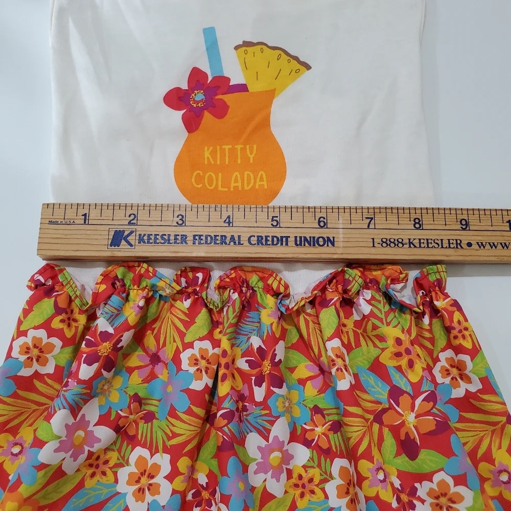 Tropical Kitty Colada Floral Cat Dog Dress Size L XL YOULY NWT